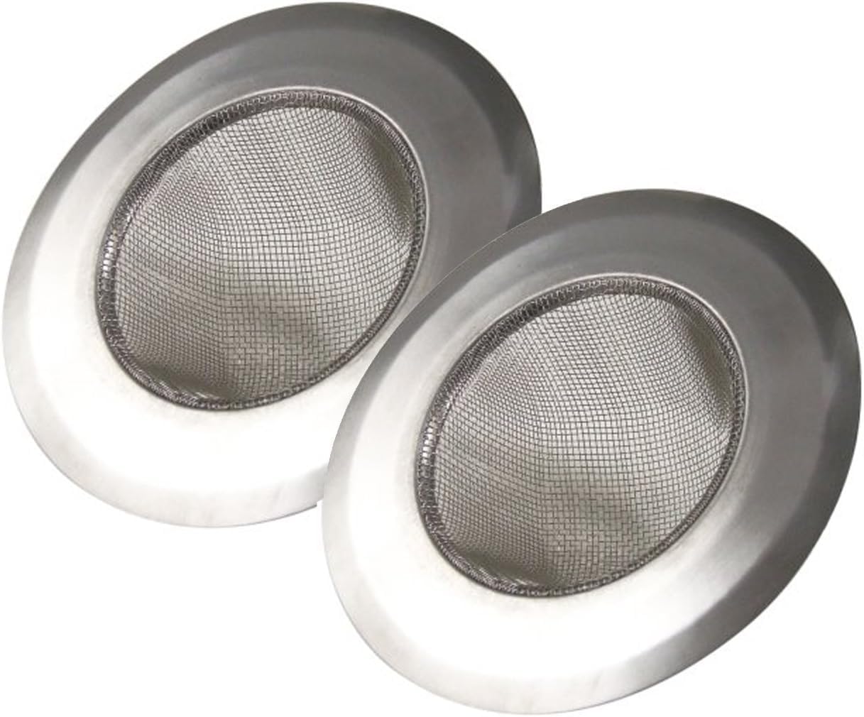 Sink Strainer, Stainless Steel Fine Mesh Kitchen Sink Strainer - Large Wide Rim 4.3 Diameter -2 pack