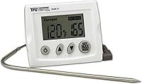 Taylor TruTemp Digital Cooking Thermometer with Alarm - Precise 32-392°F Readings, 4ft Probe Cord, Magnetic Stand