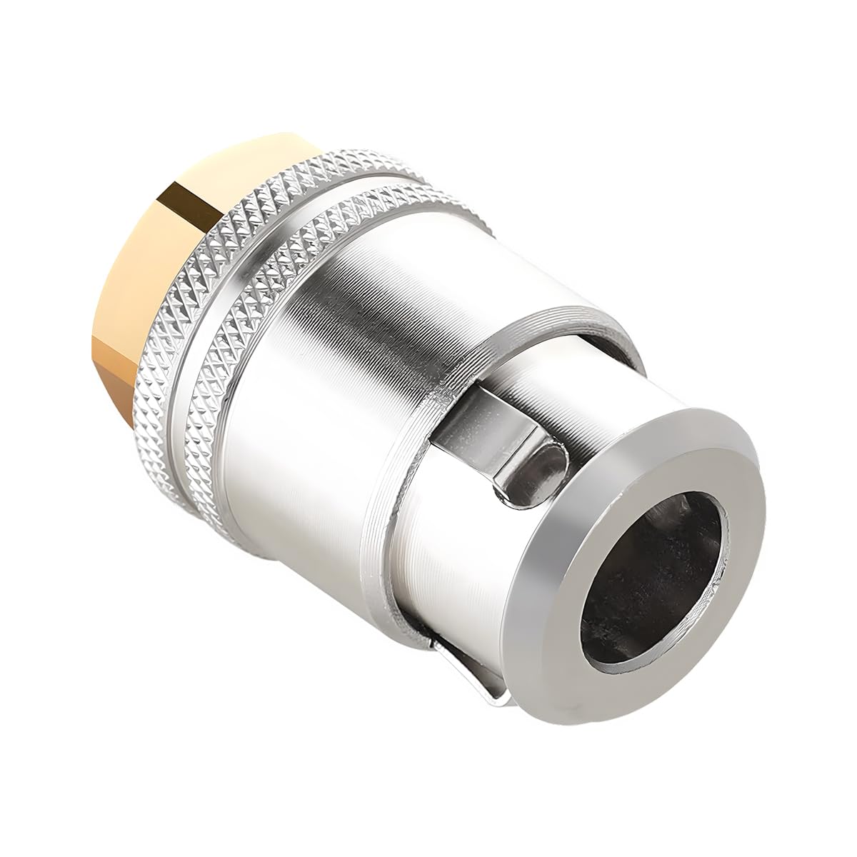 HZEL Truck Lock On Air Chuck for Large Bore Valve, 1/4" NPT 12V1 Stem Quick Connector Brass Clip-On Locking Wheel Inflator Nozzle, Closed Flow Lorry Tire Chuck, Universal for Pickup