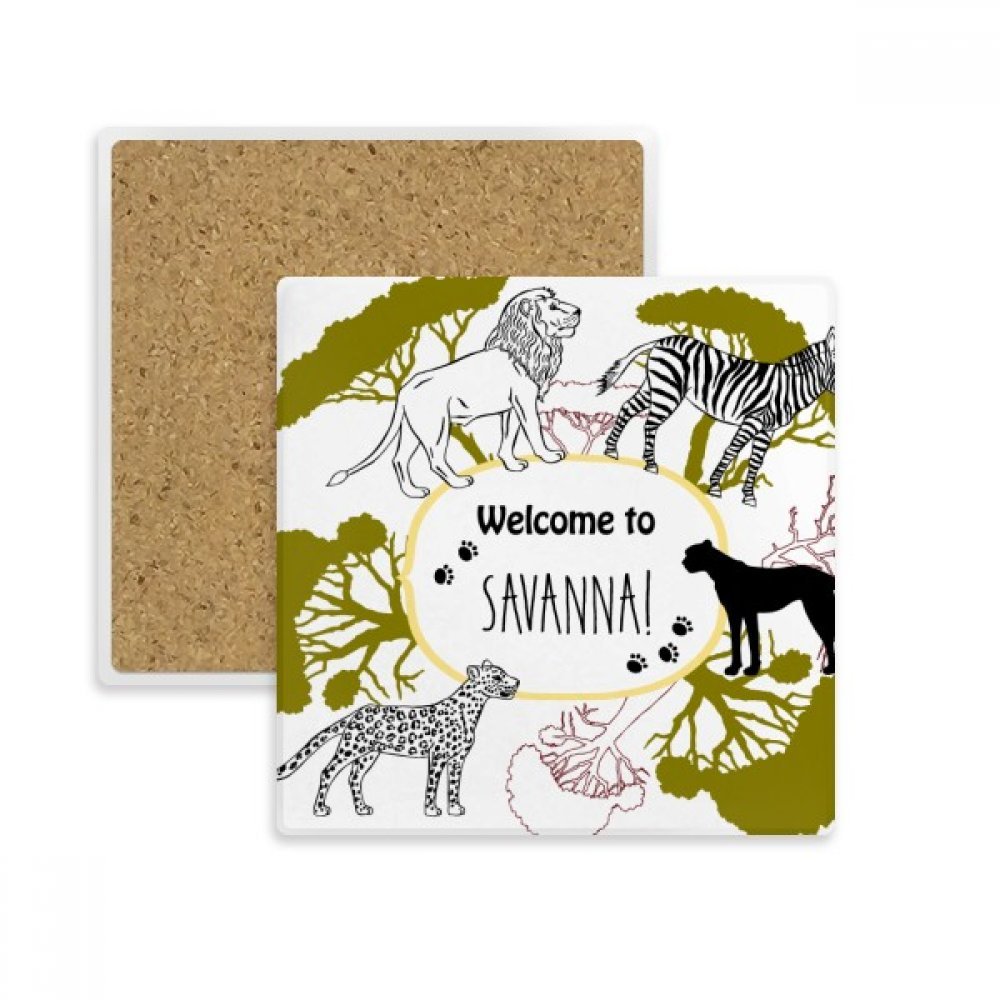 Dessous de verre faune africaine anti tache humidité pierre absorbante tasse