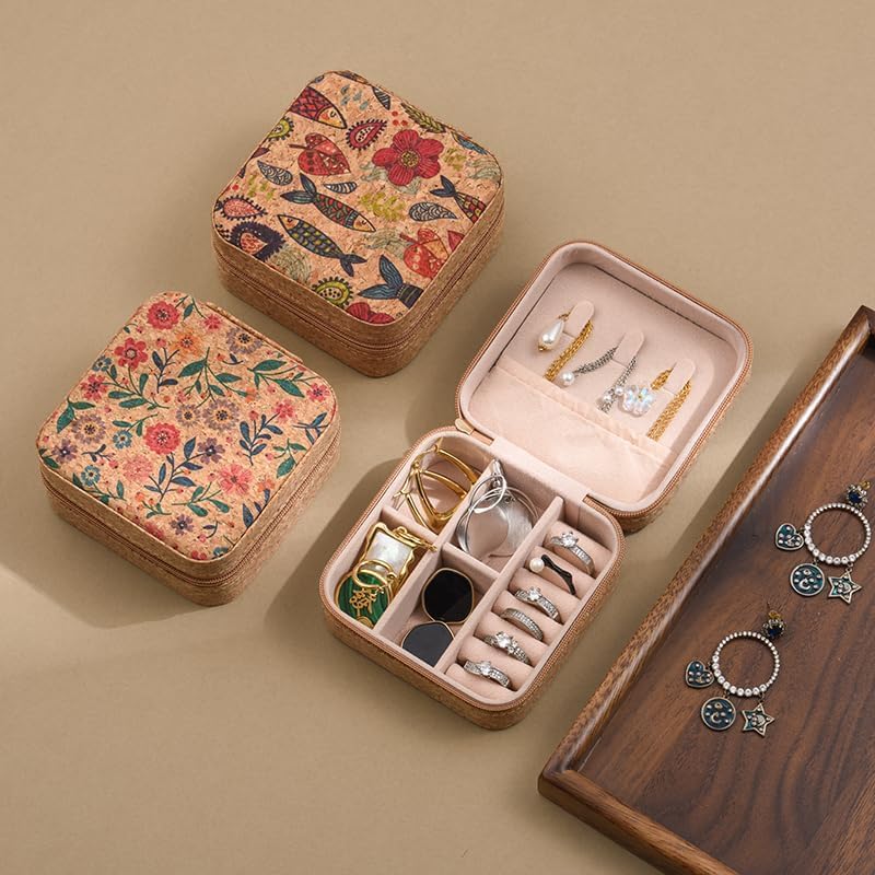 Image of Travel Friendly Jewelry Case Necklaces Storage Box Elegant Travel Jewelry Case Portable Necklace Holder For Jewelry Accessory Case Portable, Small, Jewelry Box (Antique)
