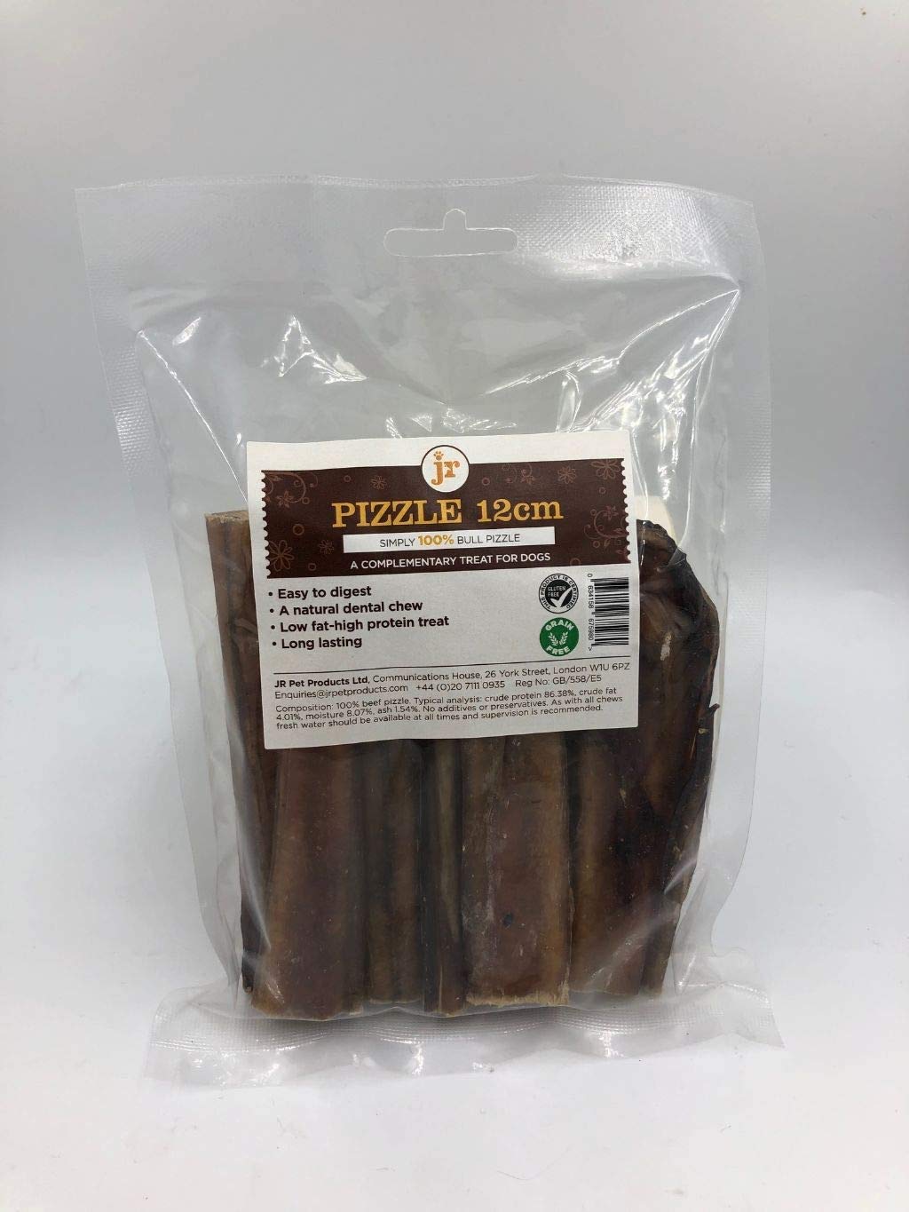 JR Pet Products 20 x 12cm Pizzle. 100% pure meat as well as being air dried and completely free of bacteria.