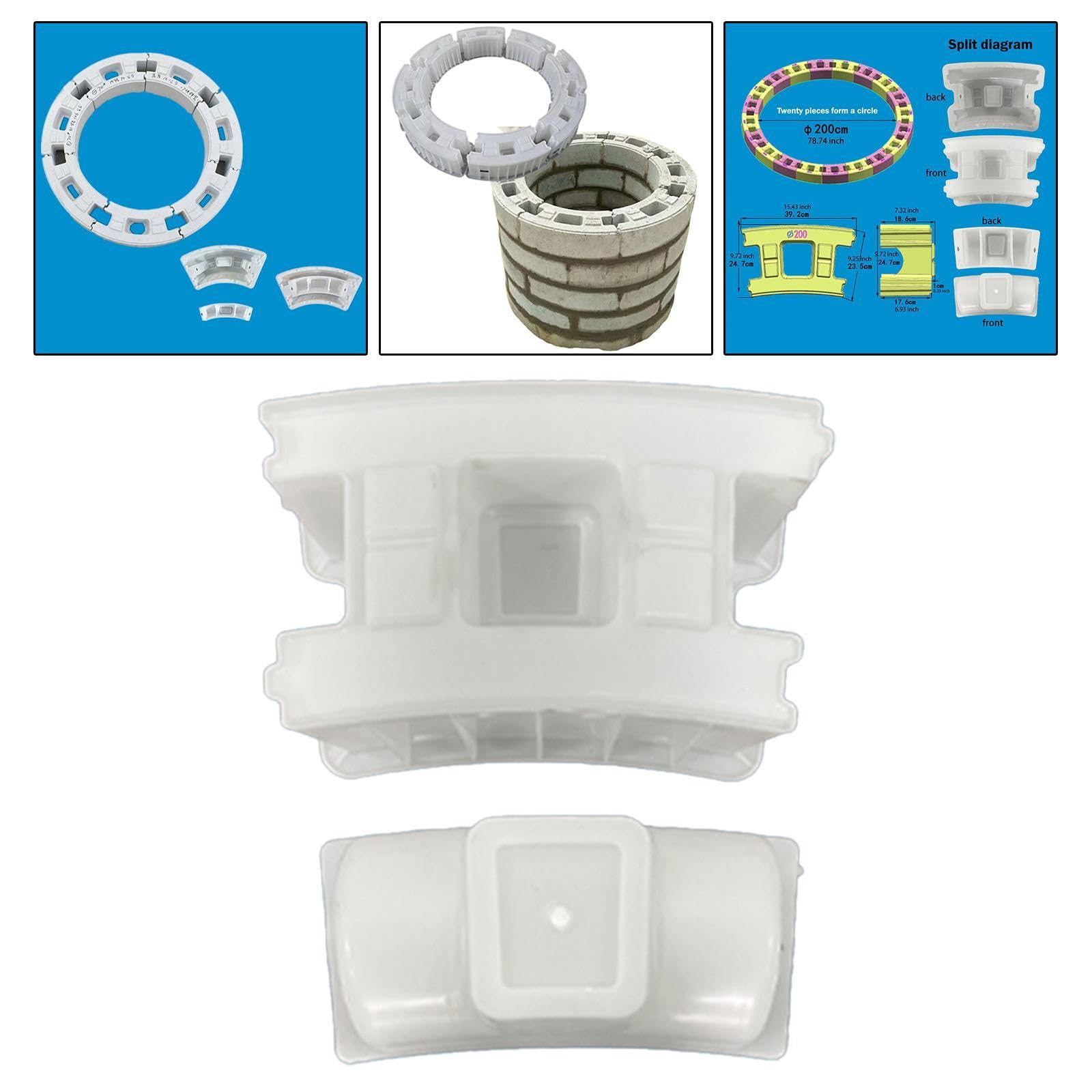 Generic Calcestruzzo per Edilizia, Blocchi di Cemento, Leggeri, Facili Da Usare, Ideali per Giardino, Patio E Terrazzo, Diametro Interno 200