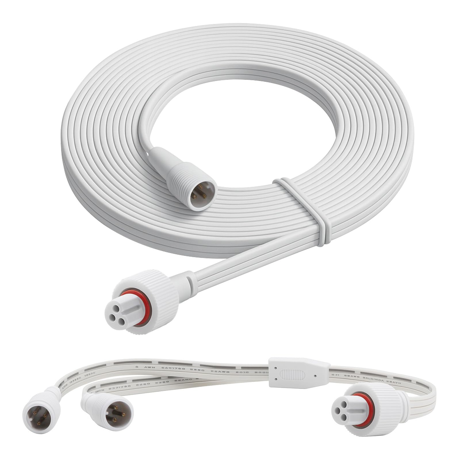 Cable de extensión para exteriores de 9.8 pies para luces Govee, cable divisor en Y impermeable IP68 de 3 pines, cable de alimentación de iluminación permanente para patio, jardín, techo, decoración