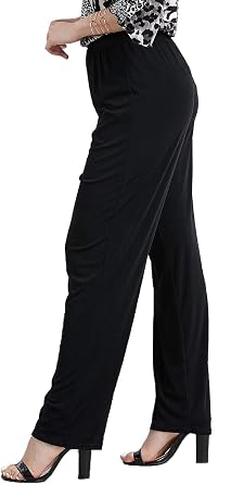 Jostar Womens Elastic Waist Pants Pull On Stretch Basic Soft Casual Trouser