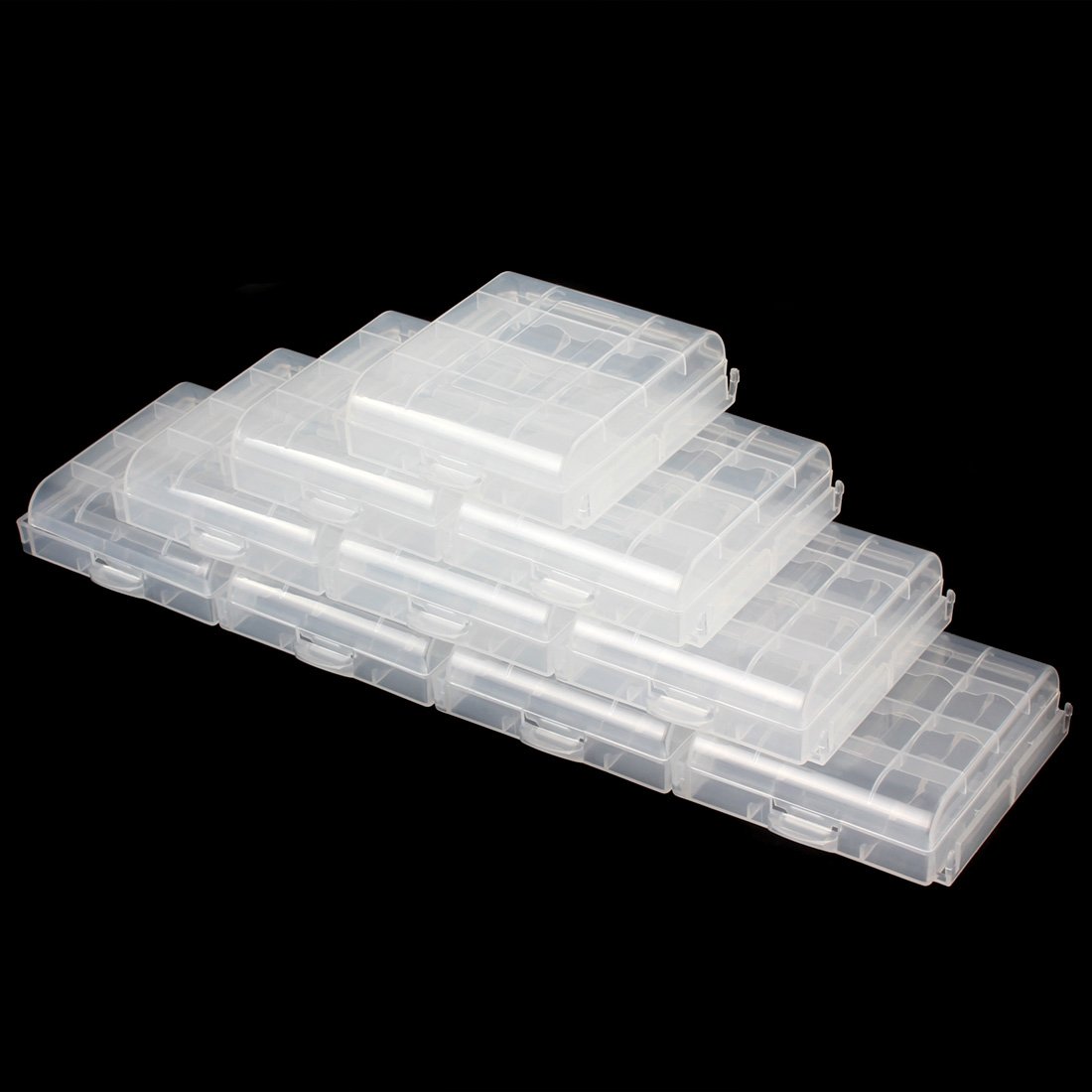 SYGA Set of 50 Plastic Portable AA/AAA 4 Cell Battery Case/Holder Battery Container-image-34
