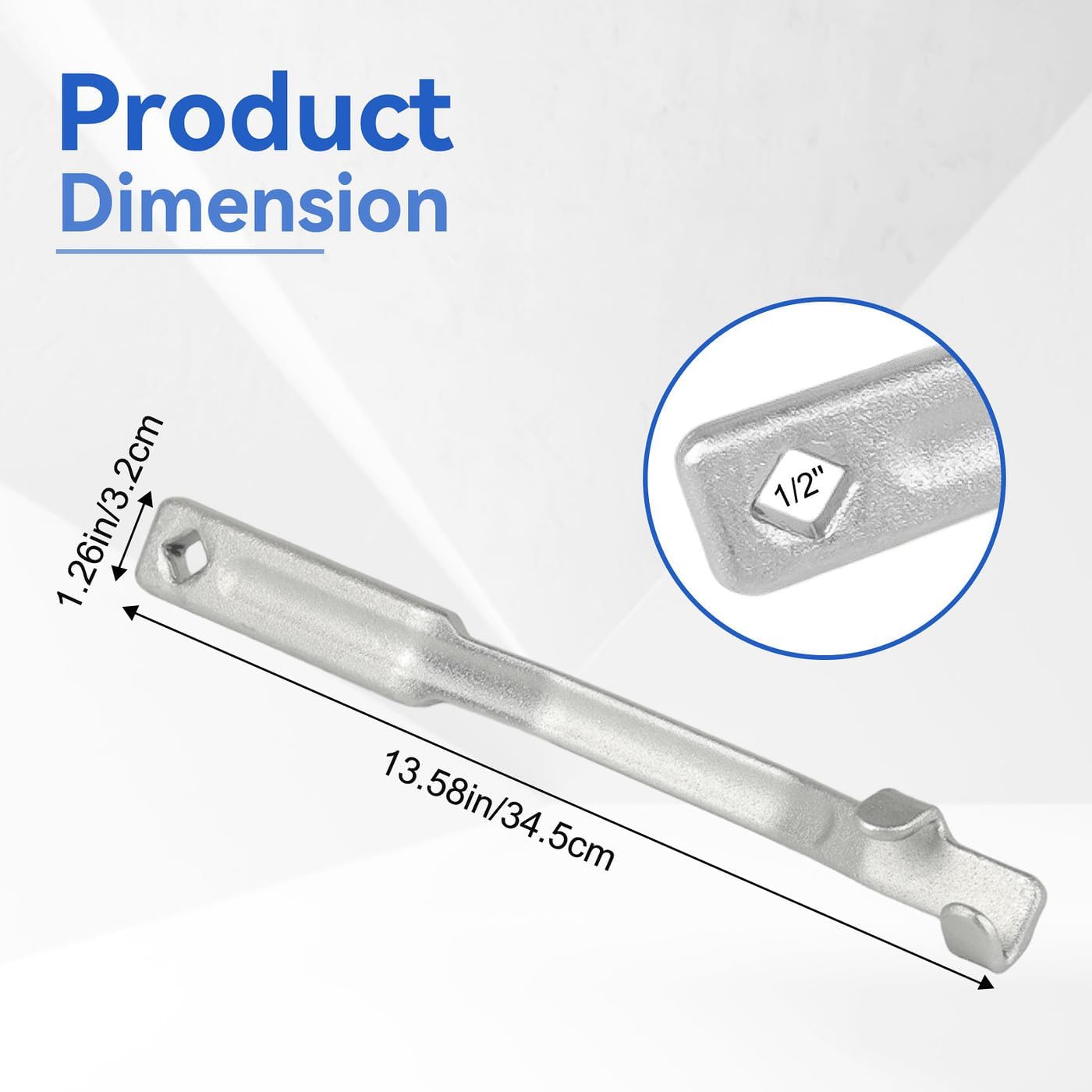 Universal 15 Inch Wrench Extender Tool Bar amplify torque, 15 Inch Long Wrench Extension with 1/2 Inch Hole