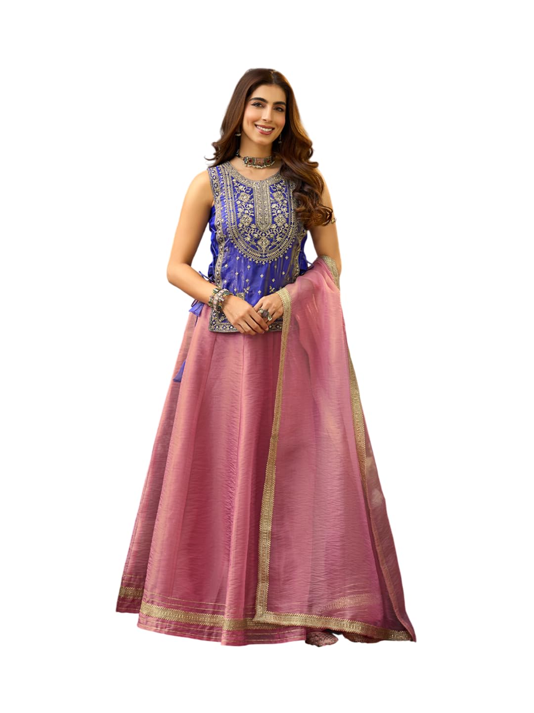 mokosh Women's Silk Embroidered Lehenga Choli Set-picture-45