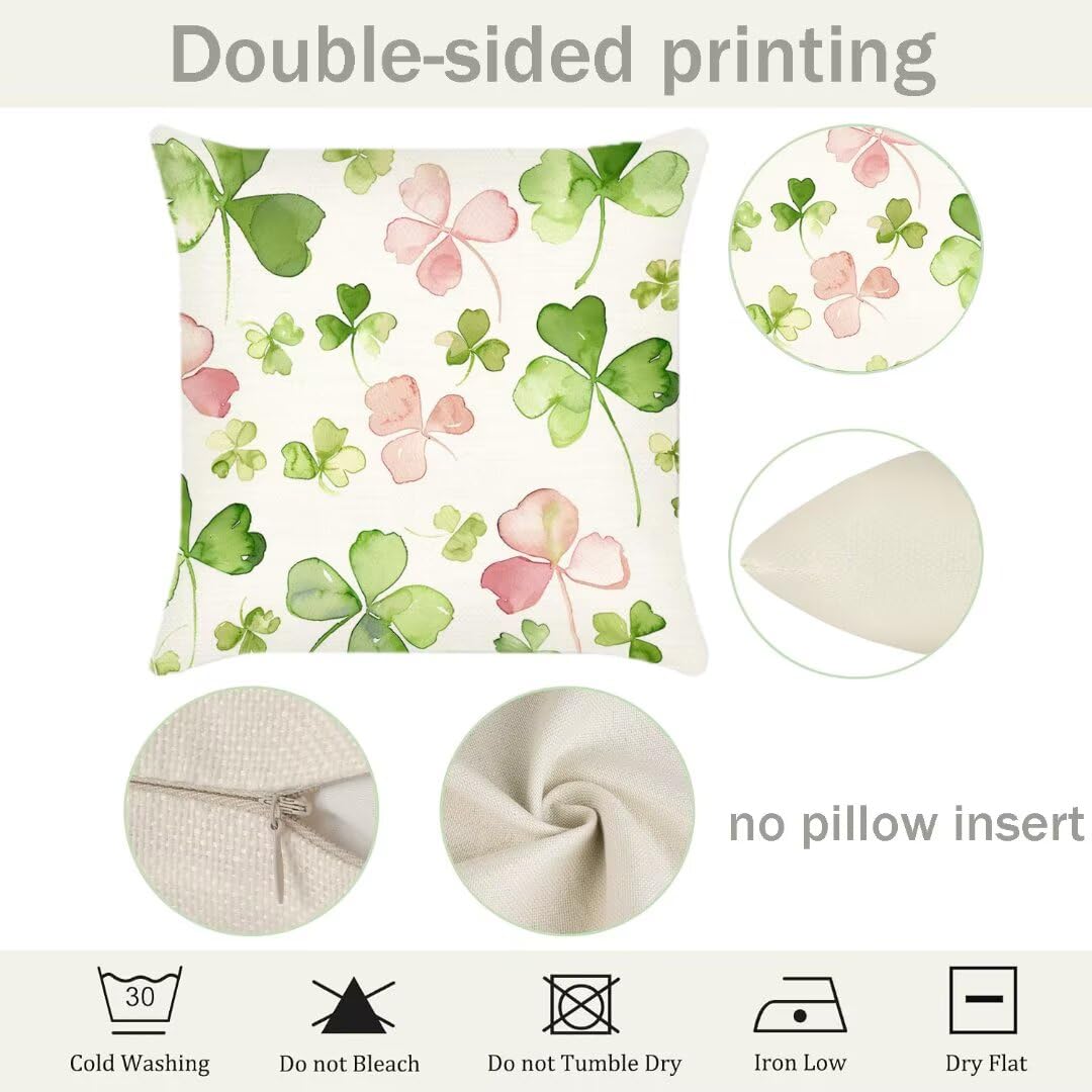 Fundas Cojines 50x50 cm Exterior Cojines Afortunado Fundas de Almohada Juego de 4, Cuadrados Funda Cojin Verde Almohadas con Cremallera Invisible, Sofa Cama Decorativos para Hogar, Jardín, Salón Ym593