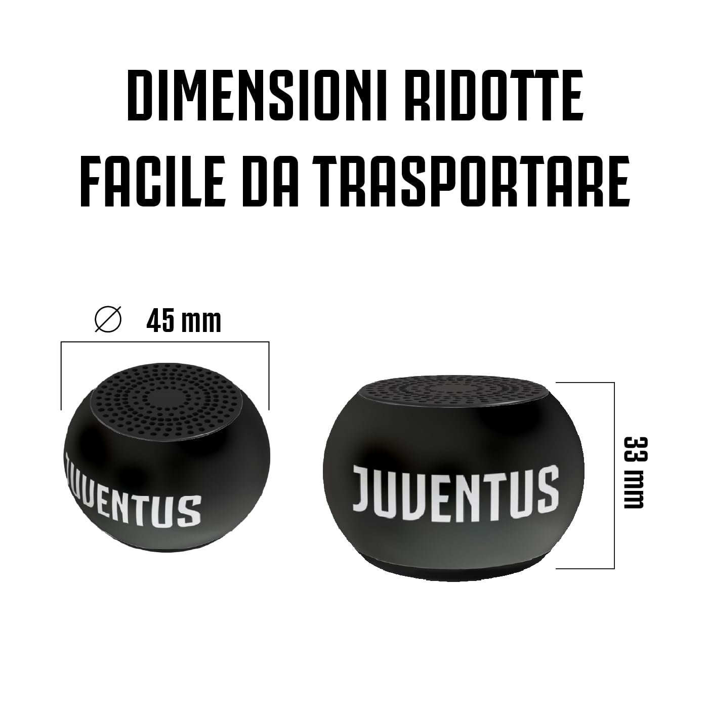 TECHMADE Juventus Football Cuffia microfono incluso |ON-EAR |con filo cavo aux | Bianco/Nero | con adattatore usb-c (+ SPEAKER)