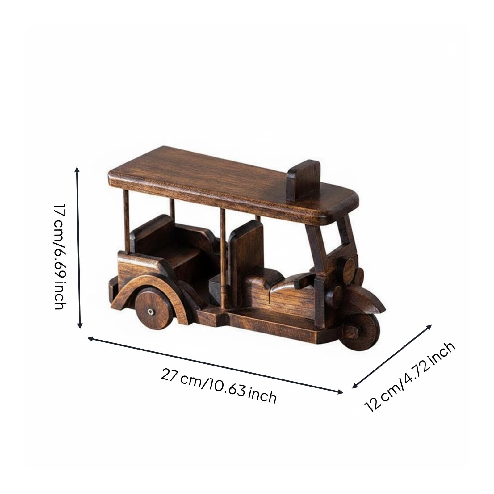 LOVIVER Escultura Decorativa Madera Tallada Figura Ornamental Estatua Artesanal Imagen Nostálgica Pequeño Adecuada para Oficina Estudio Salón Entrada