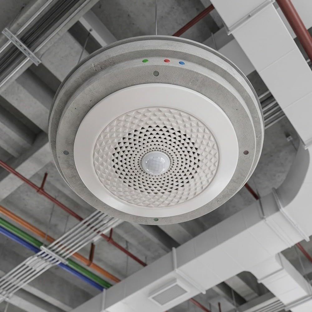 Sensore PIR da soffitto, altoparlante da 5 W, rilevatore di movimento | 5 Watt di potenza, suono cristallino, rilevamento di 5 metri, tecnologia PIR, alloggiamento in ABS bianco