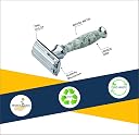 PEARL Shaving Double Edge Butterfly Safety Razor Ss-95(Marble White) Made With Brass Metal-Best Shaving Razor For Men|Classic&Traditional Shaving Kit|Premium Blade Razors For Father's Day Gift Option gallery image