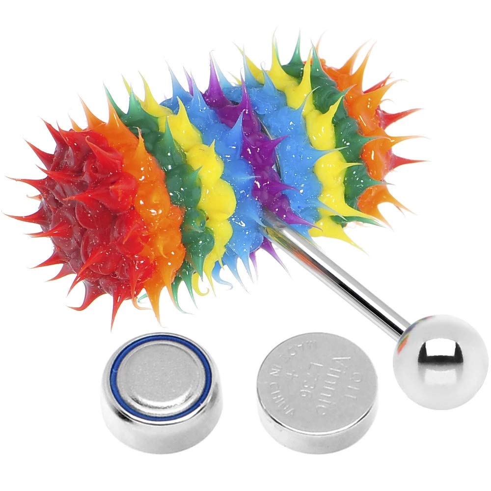 Amazon.com: 316L Surgical Steel 14G Rainbow Explosion Motorized Silicon Spiky Vibrating Tongue Ring Barbell Piercing Jewelry - 5/8 Inch (15mm) : Clothing, Shoes & Jewelry Amazon.com: 316L Surgical Steel 14G Rainbow Explosion Motorized Silicon Spiky Vibrating Tongue Ring Barbell Piercing Jewelry - 5/8 Inch (15mm) : Clothing, Shoes & Jewelry