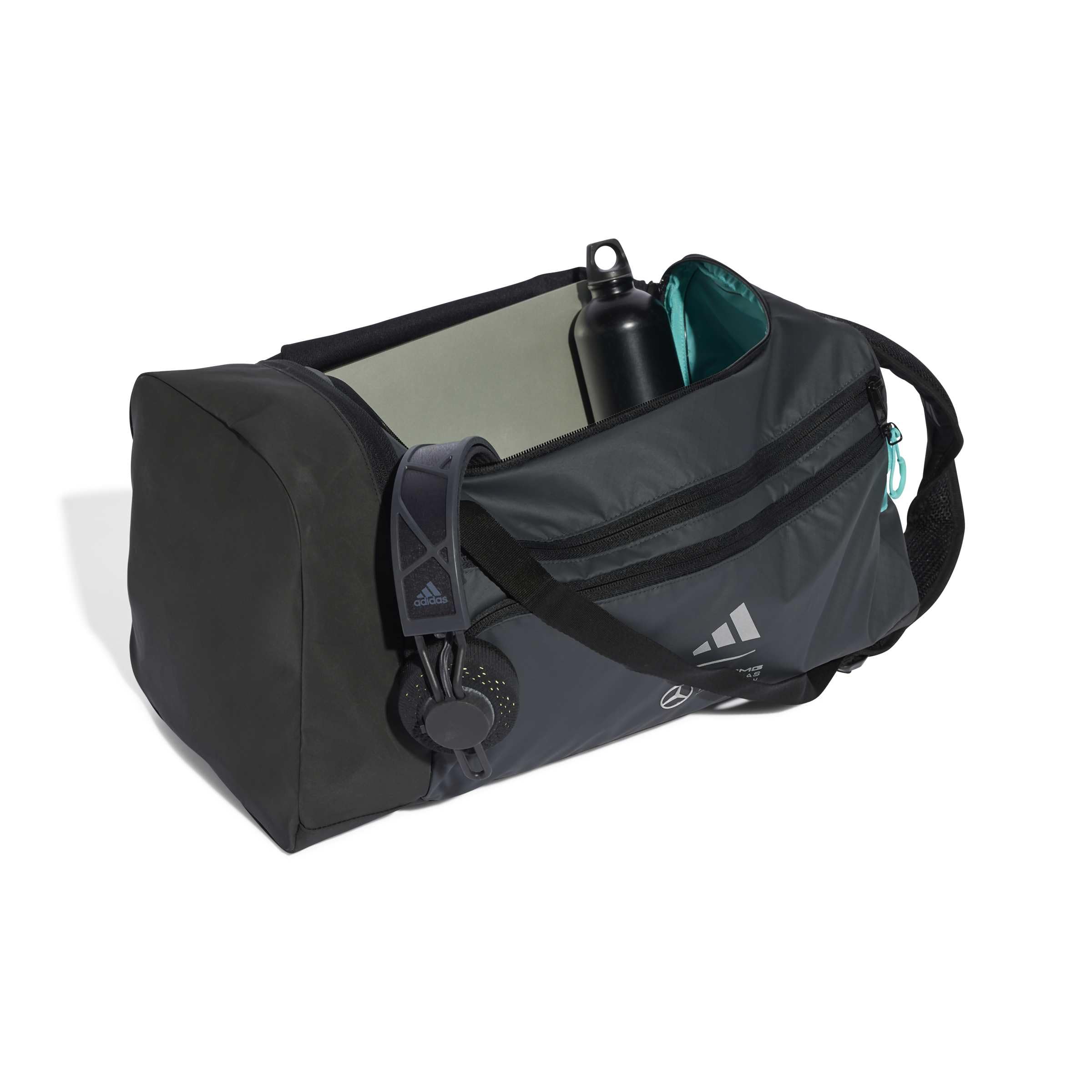 adidas Unisex Mercedes - AMG Petronas Formula ONE Team HYBRID Duffel, Carbon/Black/Reflective Silver, One Size