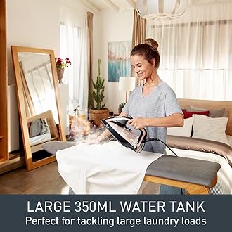 Tefal Ultimate Pure Steam Iron, 3100W, 260g/min Steam Boost, 350ml Water Tank, 3m Cord, Non-Stick Durilium Soleplate, Anti Scale, Anti-drip, Black and Rose Gold FV9845G0