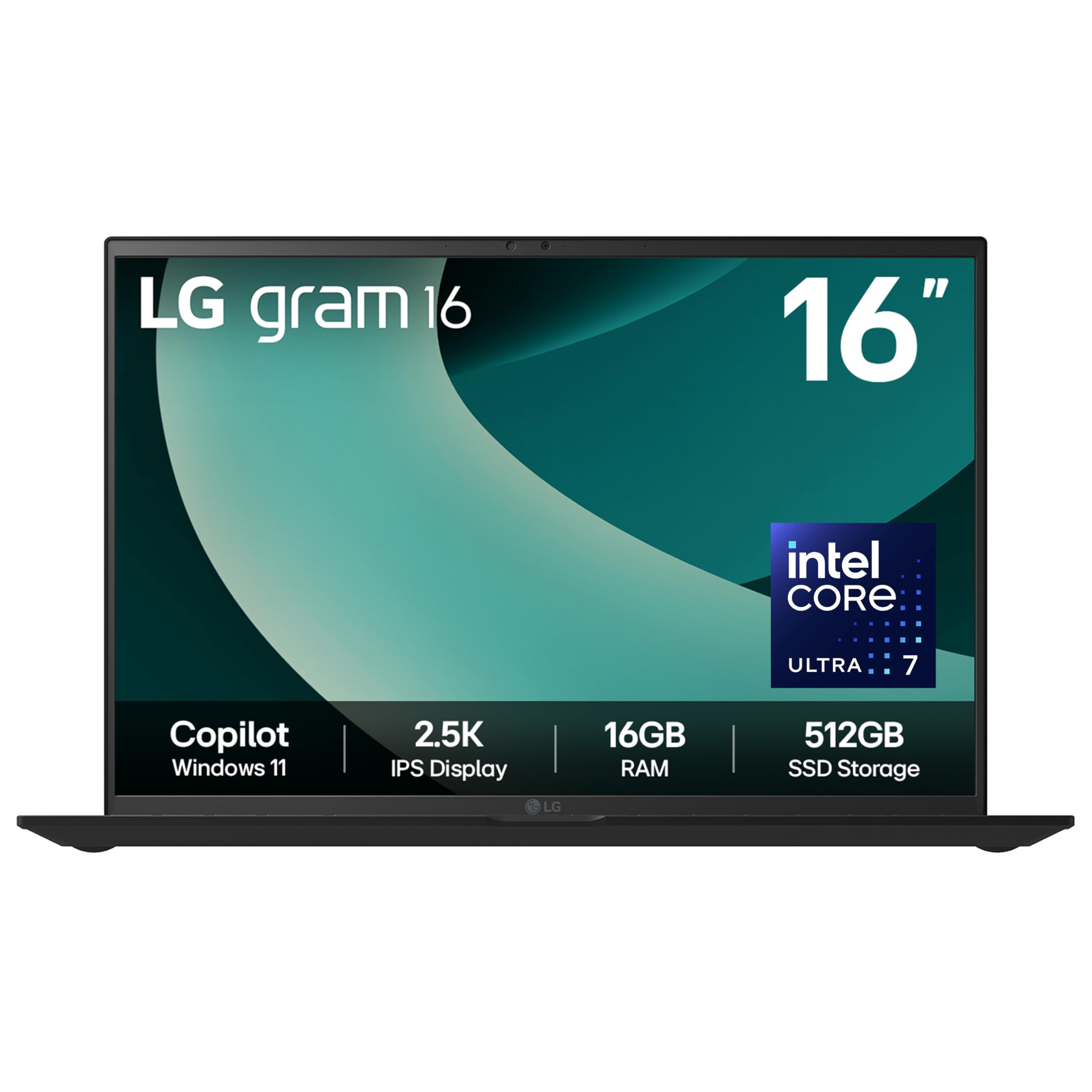 LG gram 2025 16Z90T 16 inch Ultra-Lightweight Laptop, Intel Core Ultra 7 Processor, 16GB RAM, 512GB SSD, gram Hybrid AI, Copilot, Windows 11 Home (Obsidian Black)