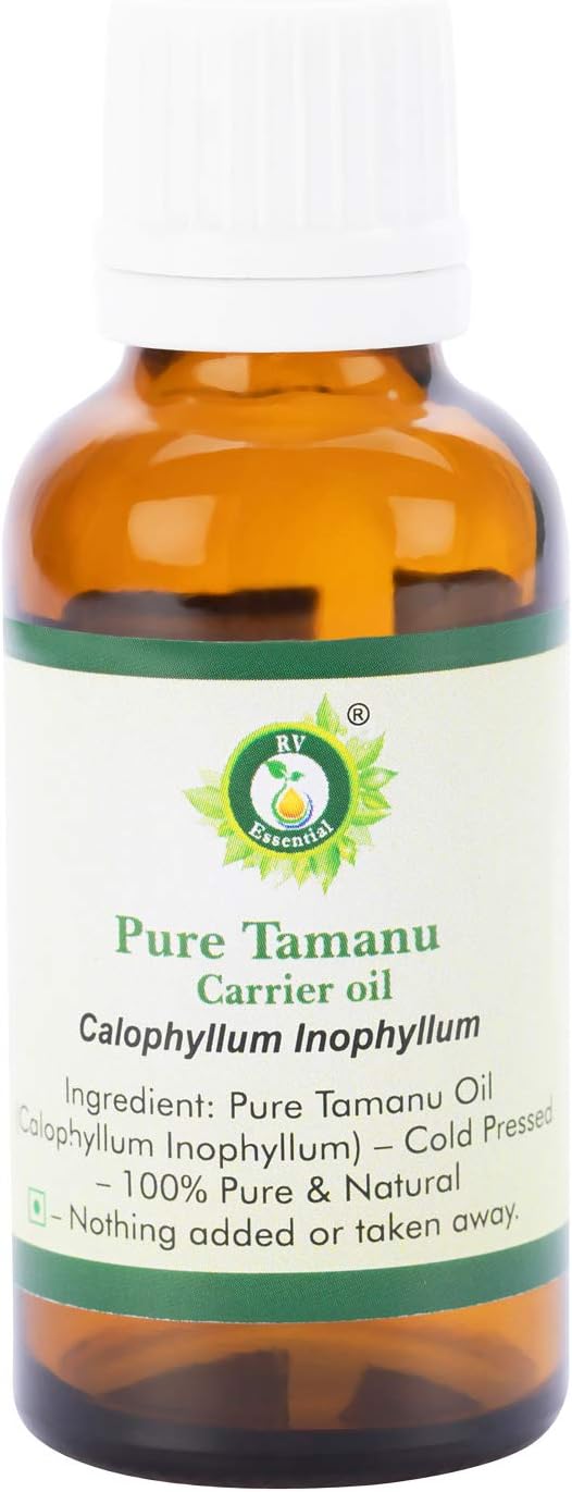 R V Essential Tamanu Oil | Calophyllum Inophyllum | for Hair | for Skin | Unrefined | for Body | for Face | Scalp Massage | Nails | Hydrating | 100% Pure Natural | Cold Pressed | 630ml | 21oz