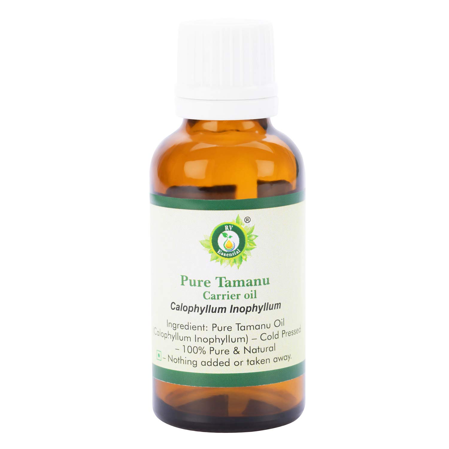 Tamanu Oil Calophyllum Inophyllum For Hair For Skin Unrefined For Body For Face 100% Pure Natural Cold Pressed Tamanu Oil 30 ml 1.01 oz By R V Essential