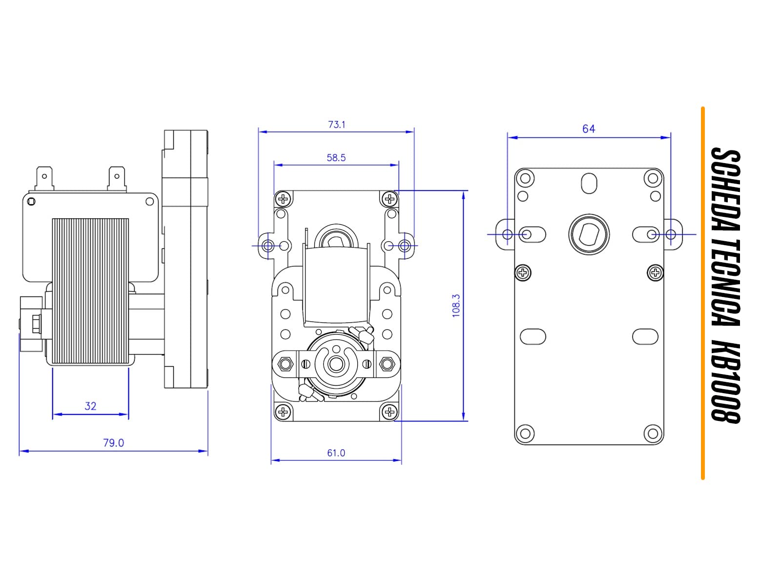 eRicambi, Motoriduttore KB1008 Mellor serie T14 per Stufe a Pellet, Velocità 5rpm, Pacco Lamellare 32mm, Ø Albero 8,5mm, Senso di Rotazione Oraria, Spianatura Doppia, Cadel Eurofiamma Deville Puros