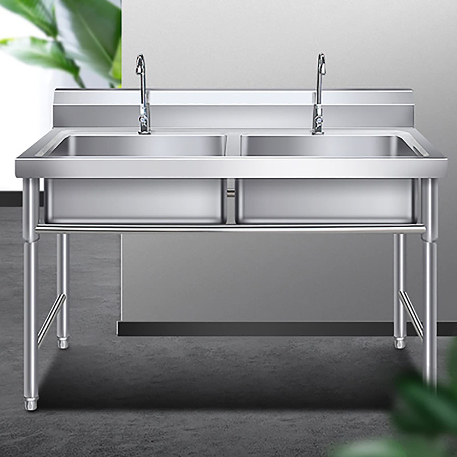 Lavello da cucina industriale con rubinetto Lavello da cucina industriale per ristoranti Catering e lavanderia Design durevole per uso interno/esterno di grado commerciale Facile da installare.