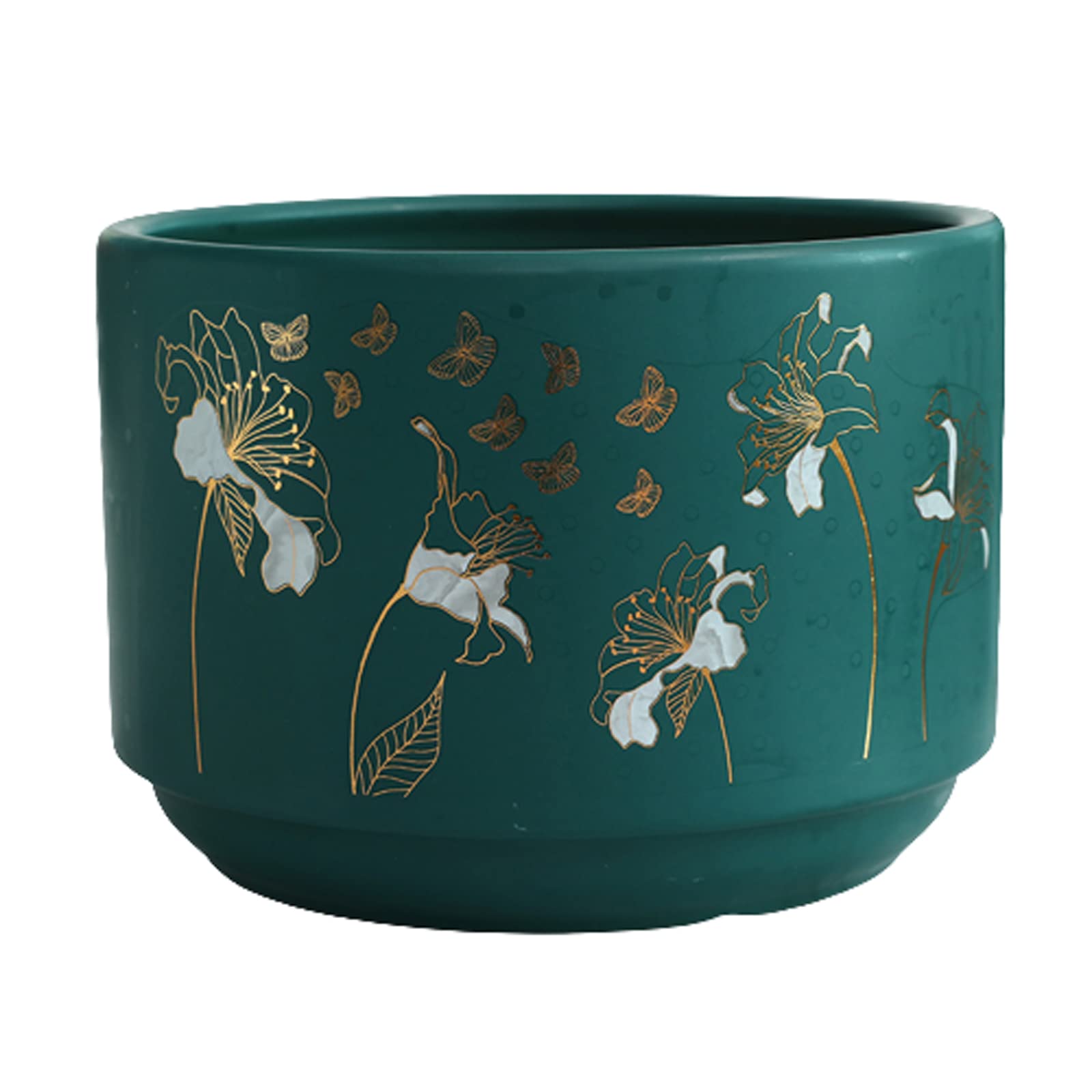 Vasi da Giardino Stampa di vasi per Piante da Fiore in Ceramica, fioriere cilindriche da 7/8/9 Pollici con Fori di drenaggio per la Decorazione Moderna dell'home Office