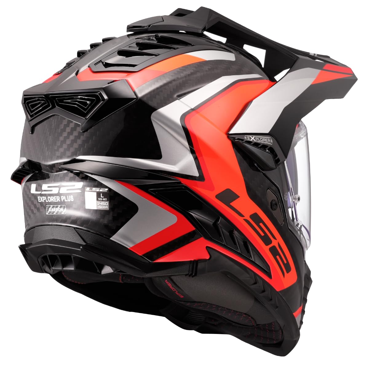 LS2, Casco Moto Cross EXPLORER CARBON FRONTIER II Gloss Orange