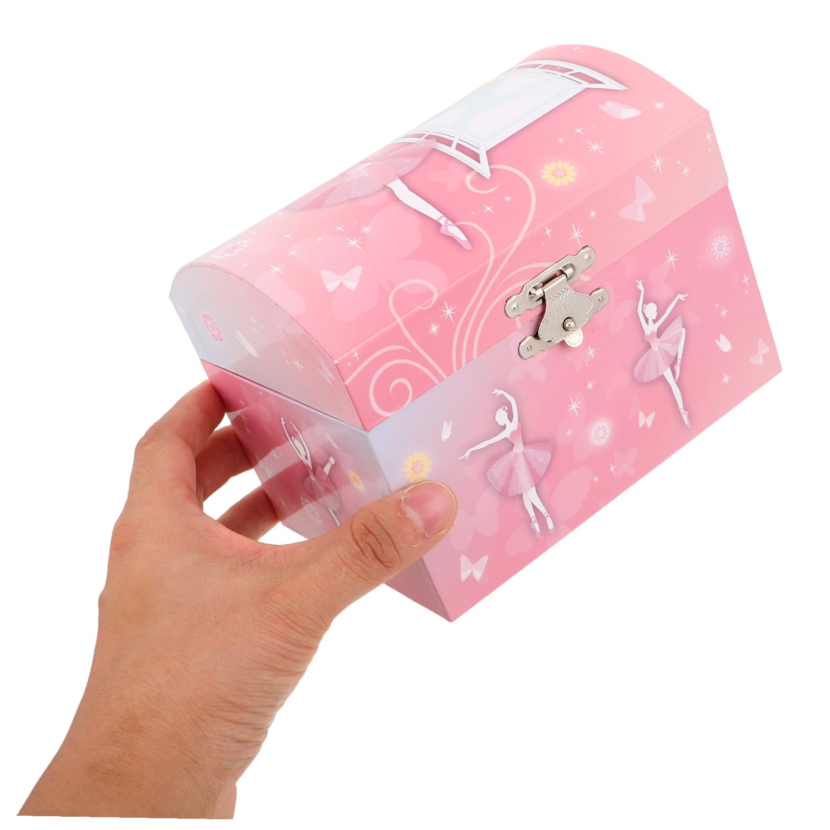 SHINEOFI Joyero Musical para Niñas con Bailarina Giratoria Caja de Música de Ballet con Espejo Almacenamiento Organizado de Joyas Diseño Rosa para Cumpleaños y Obsequio Infantil
