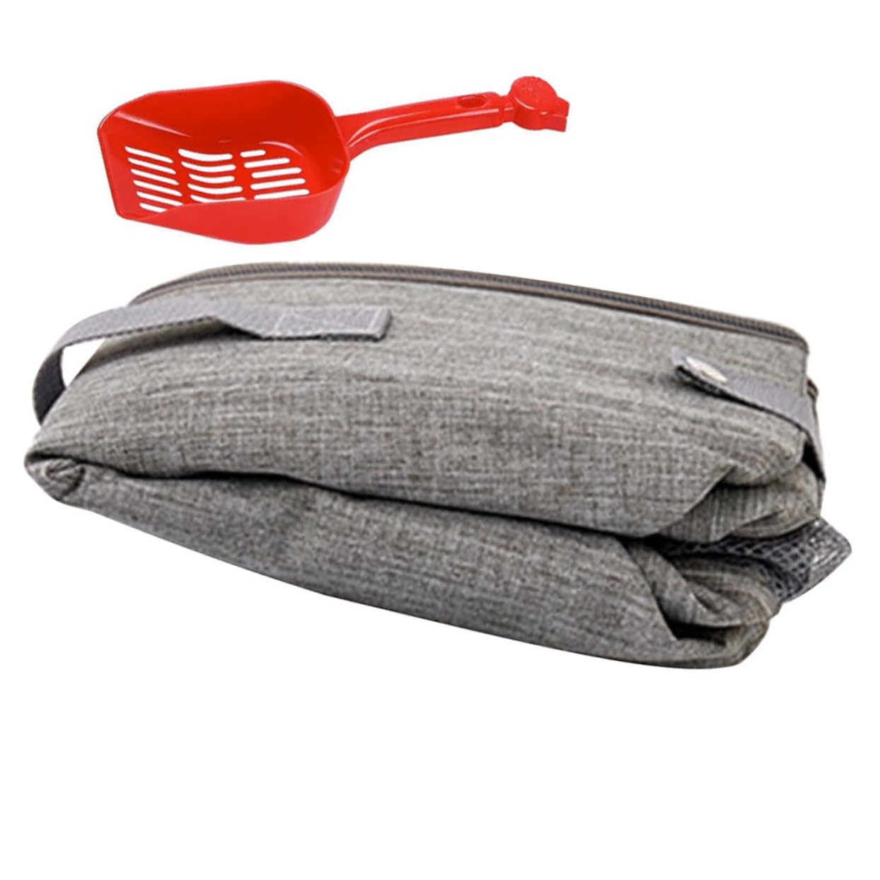 HEMOTON 3 Pièces Bac à Litière Portable Pour Chat Pliant Bac à Litière Pour Chat Avec Capuche Litière De Chats Voyage Boîtes à Litière Pour Chats Plateau Pliable Gris Clair Tissu Oxford