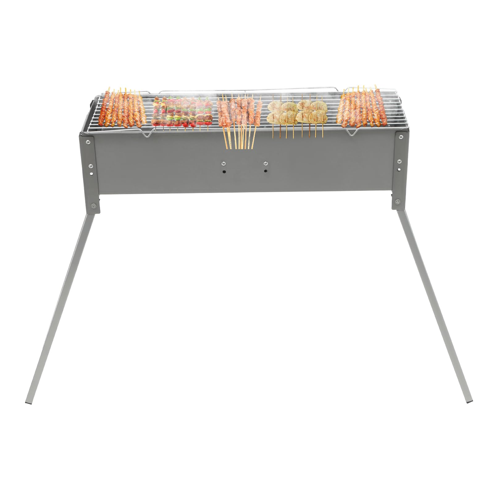 Barbecue au charbon de bois portable 60 x 18 cm pour pique-nique et camping