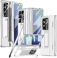 Vista 13 de Funda transparente para Samsung Galaxy Z Fold 5 con S Pen y soporte para bolígrafo, diseño de una sola pieza Z Fold 5, funda para teléfono
