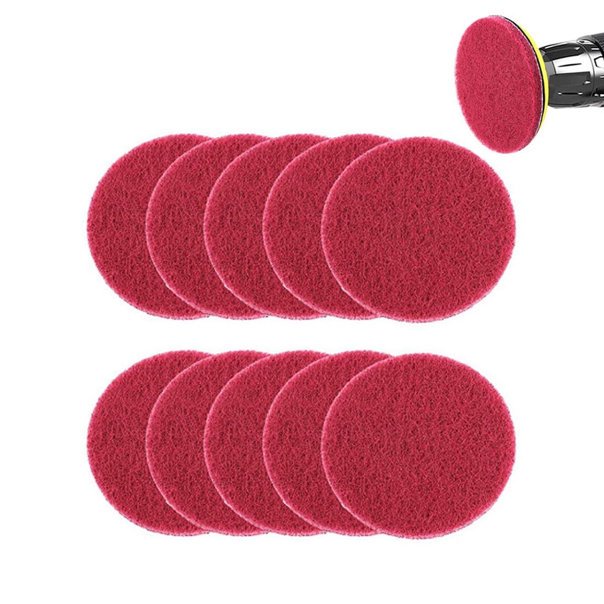 Beeiee Flocking Scuff Pads, 8Pack 5" Scrubber Scouring Pads
