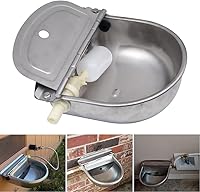 Vista 5 de Cuenco automático de agua potable para vaca, alimentador de acero inoxidable, dispensador de agua para mascotas, perros, caballos, ganado, cabras