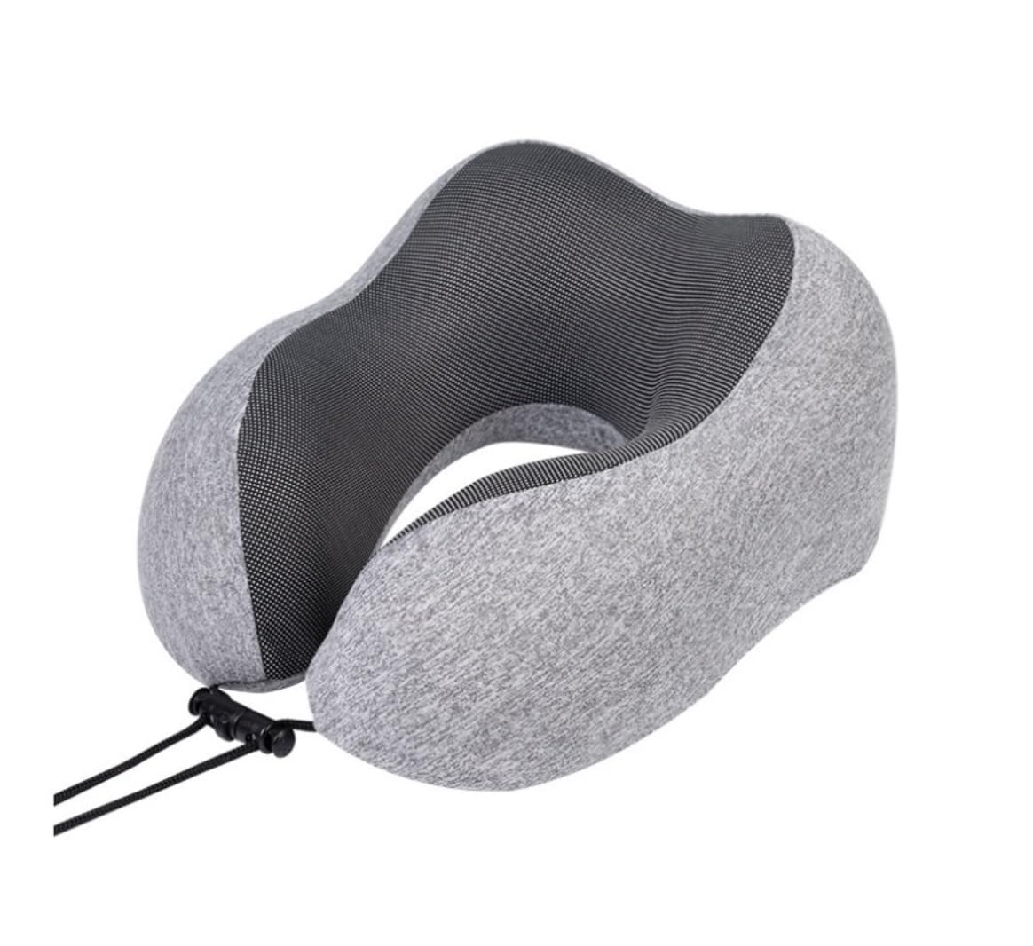 Nackenkissen Auto Nackenkissen Reise Memory Foam Reisekissen Kationisches Stoff Reise-Nackenkissen Flugzeugkissen Waschbar Travel Essentials(Light Gray)