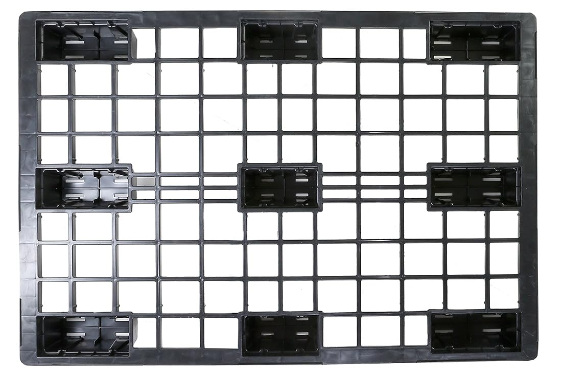 CATOLO Lot de 10 palettes légères, 120 x 80 cm, en plastique européen, jetables, noires