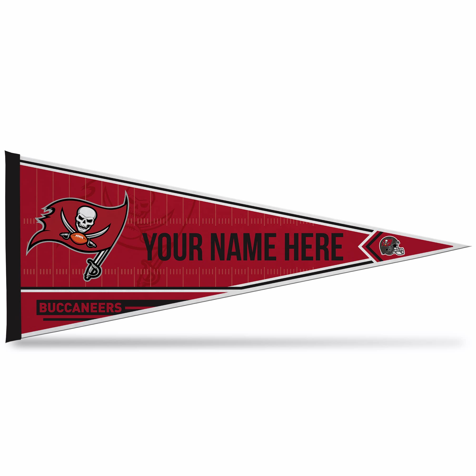 Rico Industries NFL Football Tampa Bay Buccaneers Personalized - Custom 12" x 30" Soft Felt Pennant - EZ to Hang
