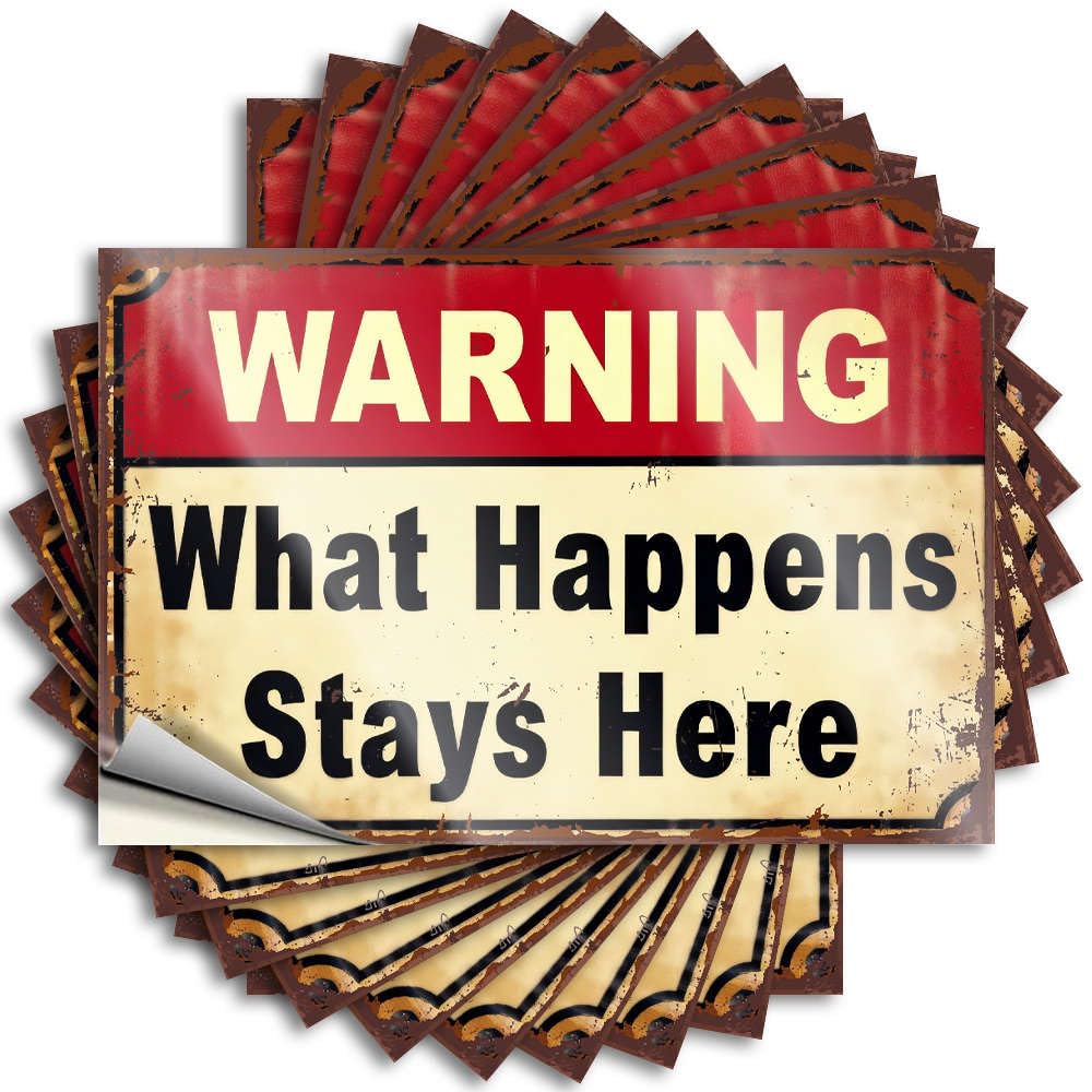 Warning What Happens Stays Here Tattoos Girly | Aesthetic Tumbler Removable Decal Pack(12X18CM)