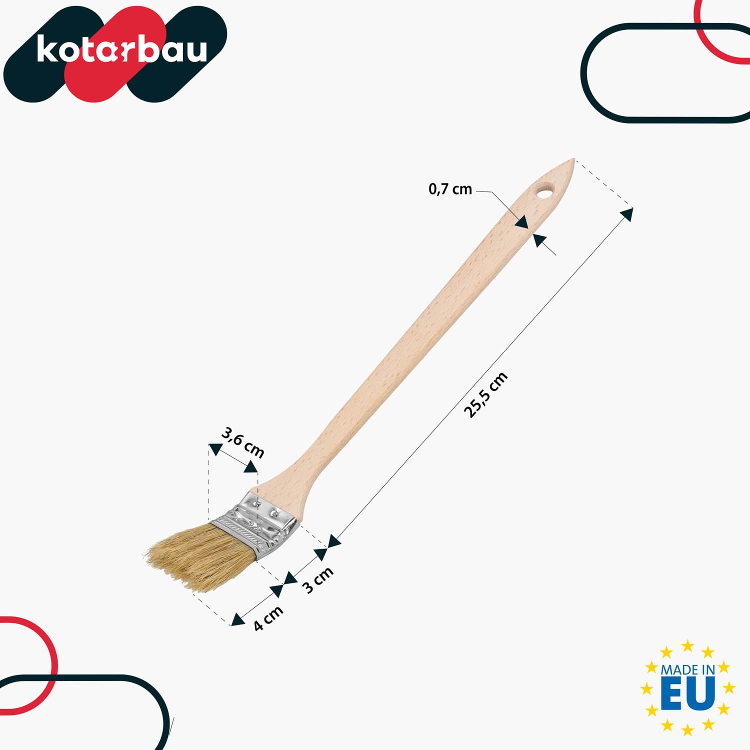 KOTARBAU® Juego de 10 brochas Planas para radiador con Mango de Madera, 36 mm, Pincel en Forma Curva, acodada, Mango Plano y Alargado para Superficies de difícil Acceso, Brocha para radiadores, 10u