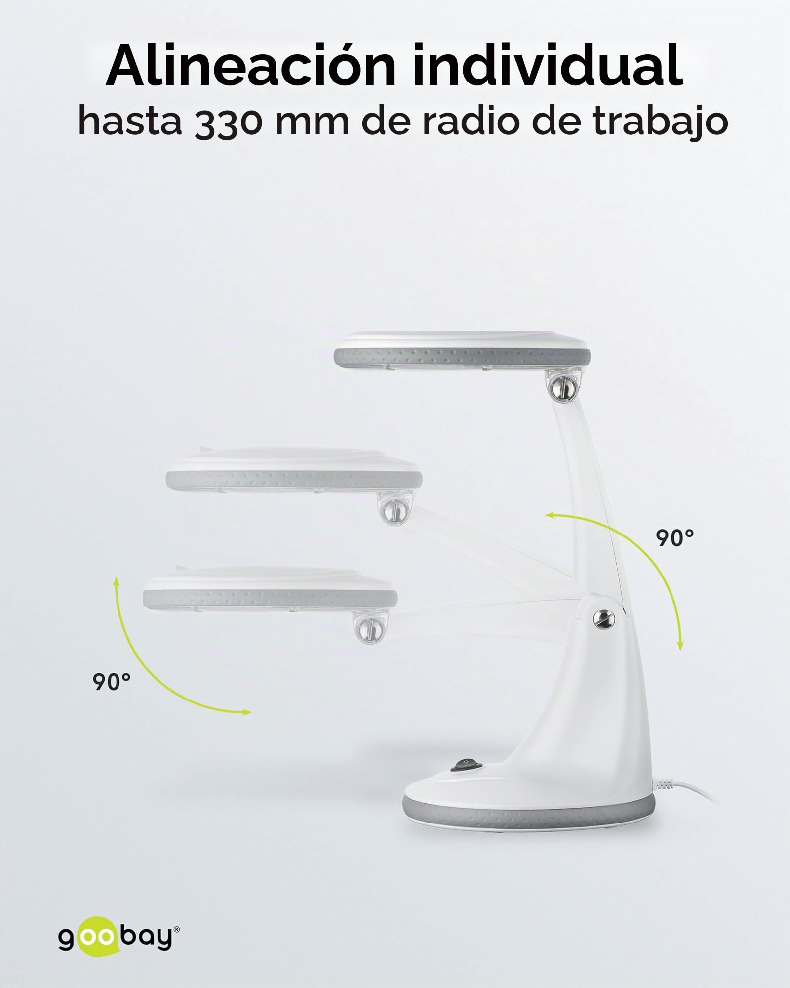 goobay 60366 Lámpara de Lupa LED/lámpara de Lupa con pie/Lupa de pie con luz / 6 W Consumo/Temperatura de Color 6500 K/Flujo Luminoso 450 LM/tensión de Servicio 230 V (AC) / Blanco