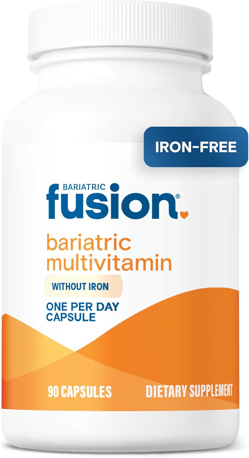 Bariatric Fusion Bariatric Multivitamin Without Iron | 1 Per Day | Post Surgery Patients | Iron Free Vitamin for Gastric Bypass and Sleeve Gastrectomy | Easy to Swallow Capsules | Three Month Supply