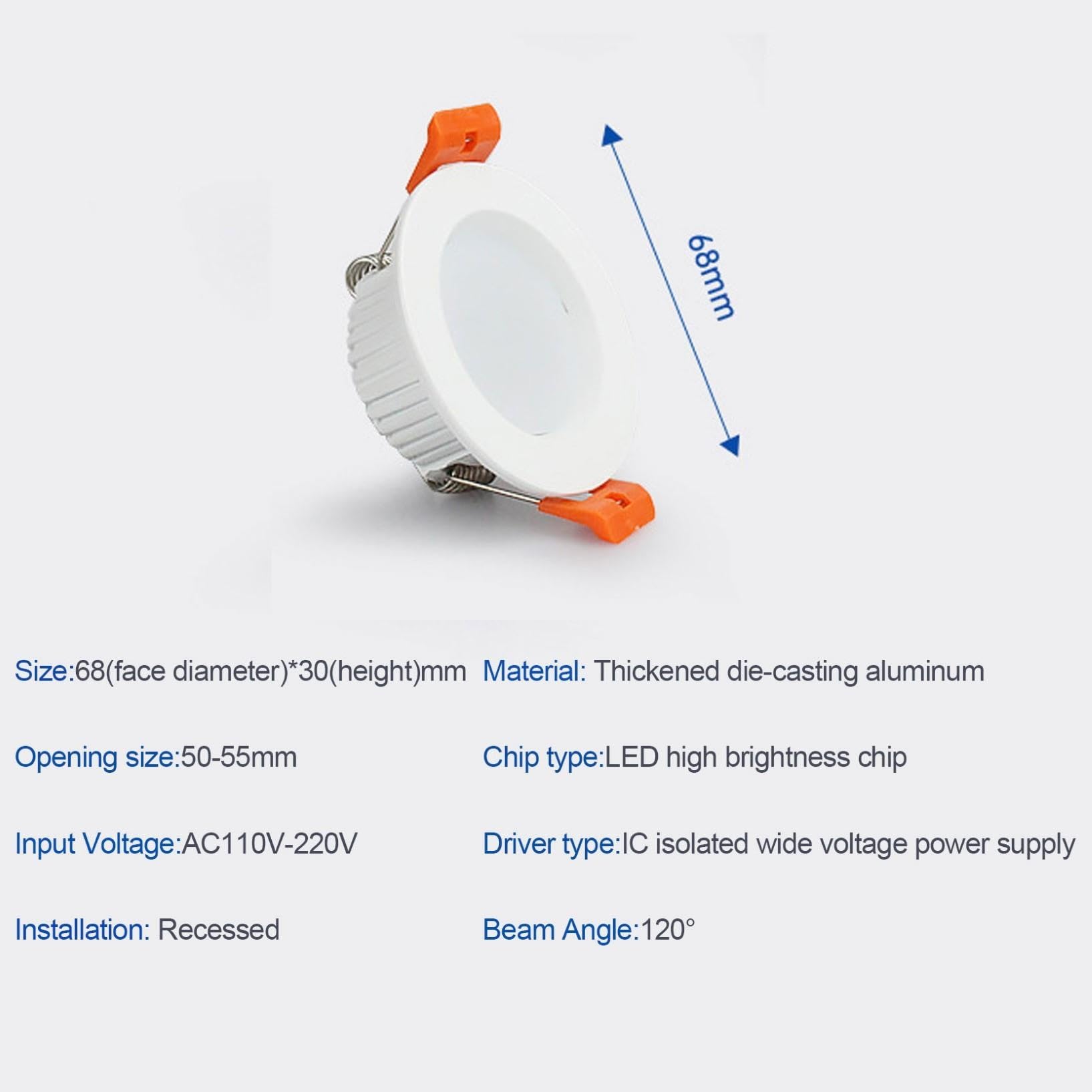 Lampa sufitowa wpuszczana LED, biała, ultracienka, aluminiowa, panelowa