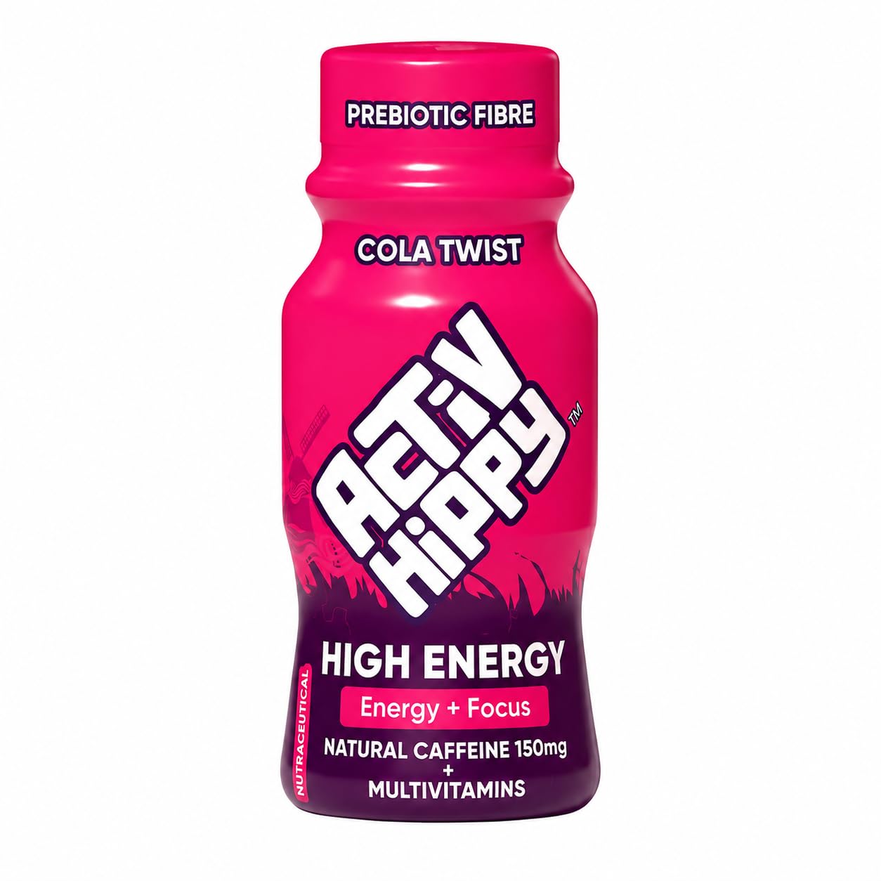 ActivHippy High Energy Drink Shots | With 150 mg Natural Caffeine | No Added Sugar | Cola Twist Flavour| Pack of 6 x 60 ml