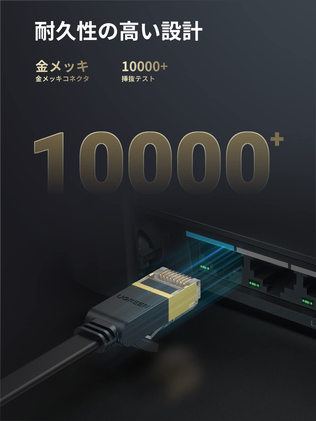 Amazon.co.jp: UGREEN LANケーブル カテゴリー7 1M RJ45