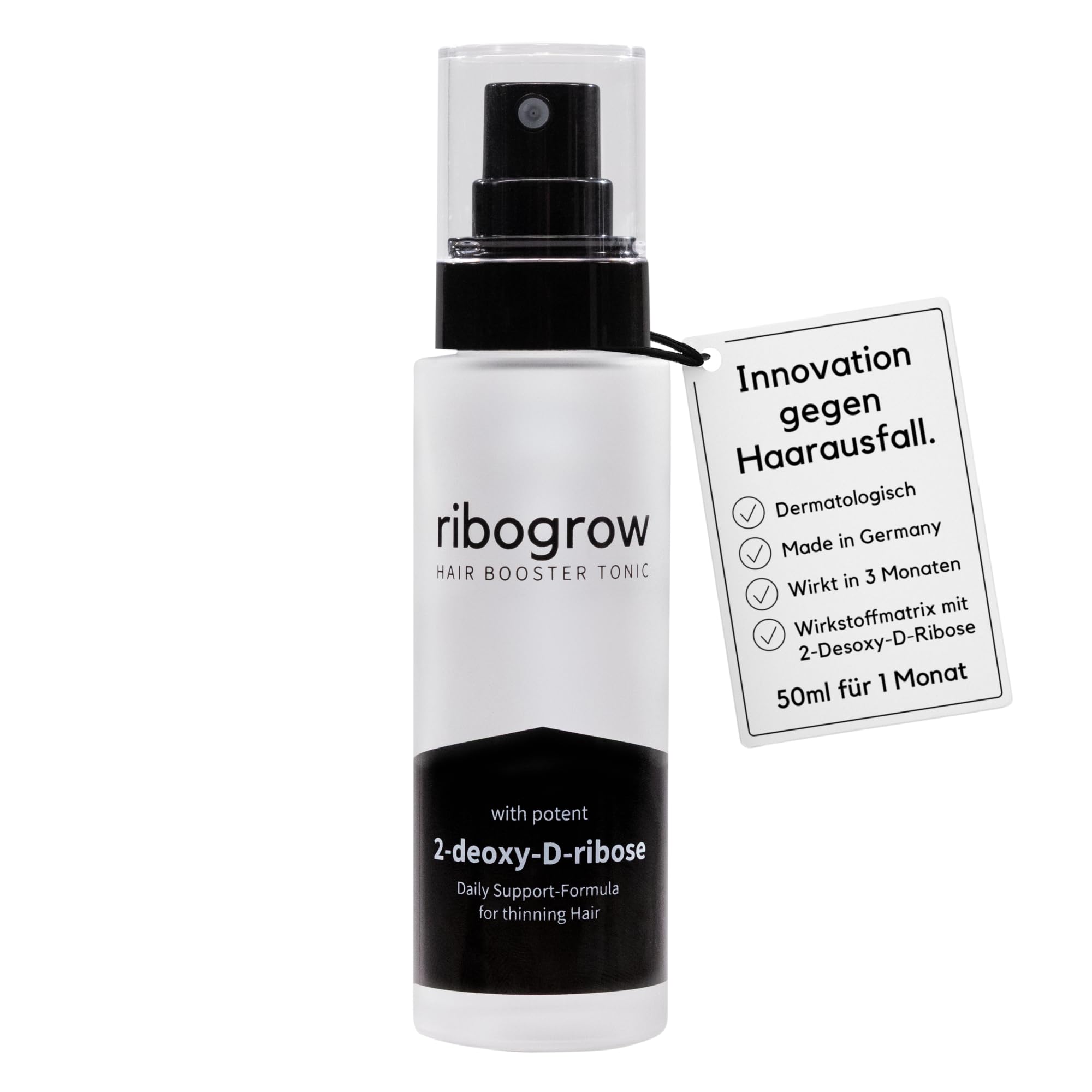 Hair Booster Tonic | Haarwachstum Spray 50ml mit 2-Desoxy-D-Ribose & Koffein | gegen Haarausfall Männer & Frauen | Dermatest Exzellent