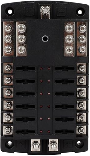 SCITOO Caja de fusibles de 12 vías con cuchilla ATO/ATC/ATS, uso para lancha rodante, autocaravana, lancha rápida