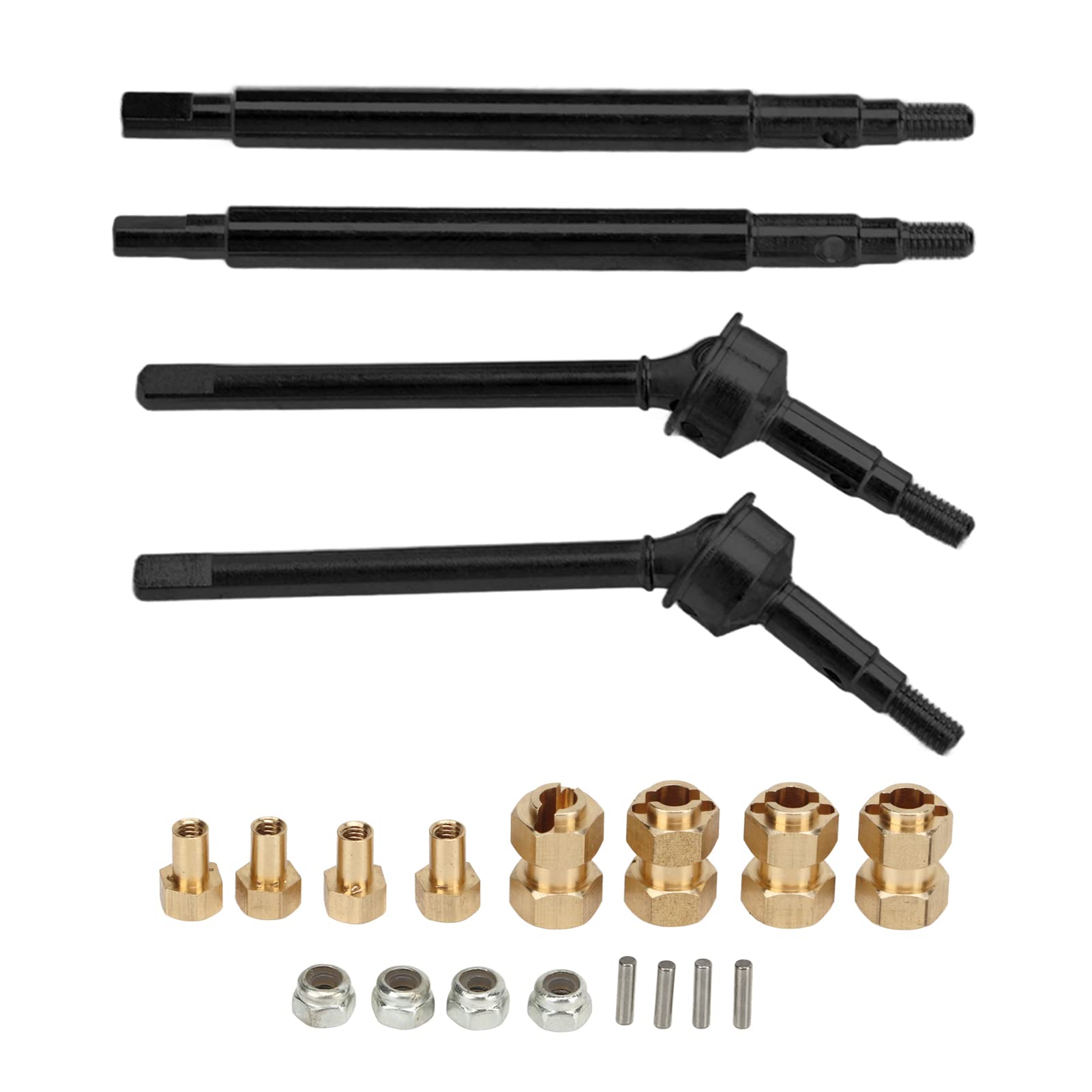 RC Car Przedni Tylny CVD Napęd Wał Mosiężny Przedłużenie Napędu Łącznik Wał Napędowy 1/18 (Black)