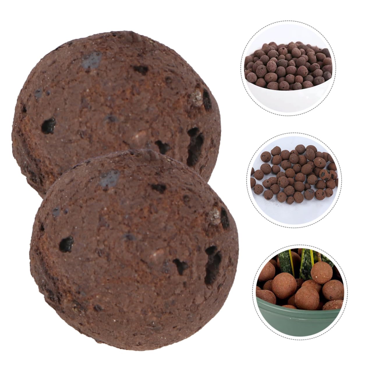 Kisangel Rocas de Arcilla Marrón para Macetas de Cactus y Suculentas, Base Práctica y Transpirable para Cultivo Hidropónico en Hogares y Oficinas, 1 Bolsa