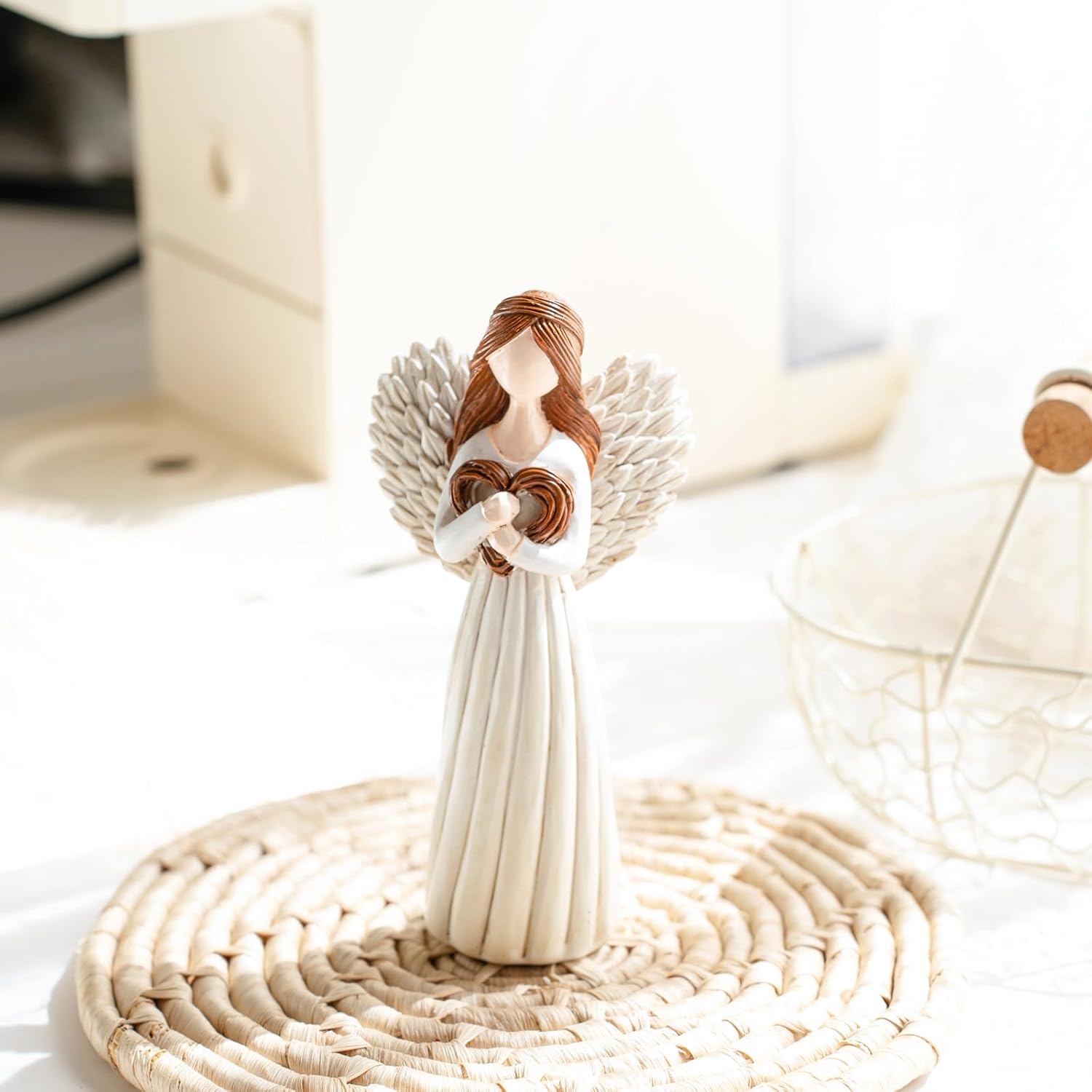 Remembrance Angel Figurine - Sympathy Gift for Loss of Loved One, Memorial Keepsake for Women - Memorial Hand-Painted Figurine to Hold Each One Safely in Your Heart - Life Was a Willow Branch Heart image 3