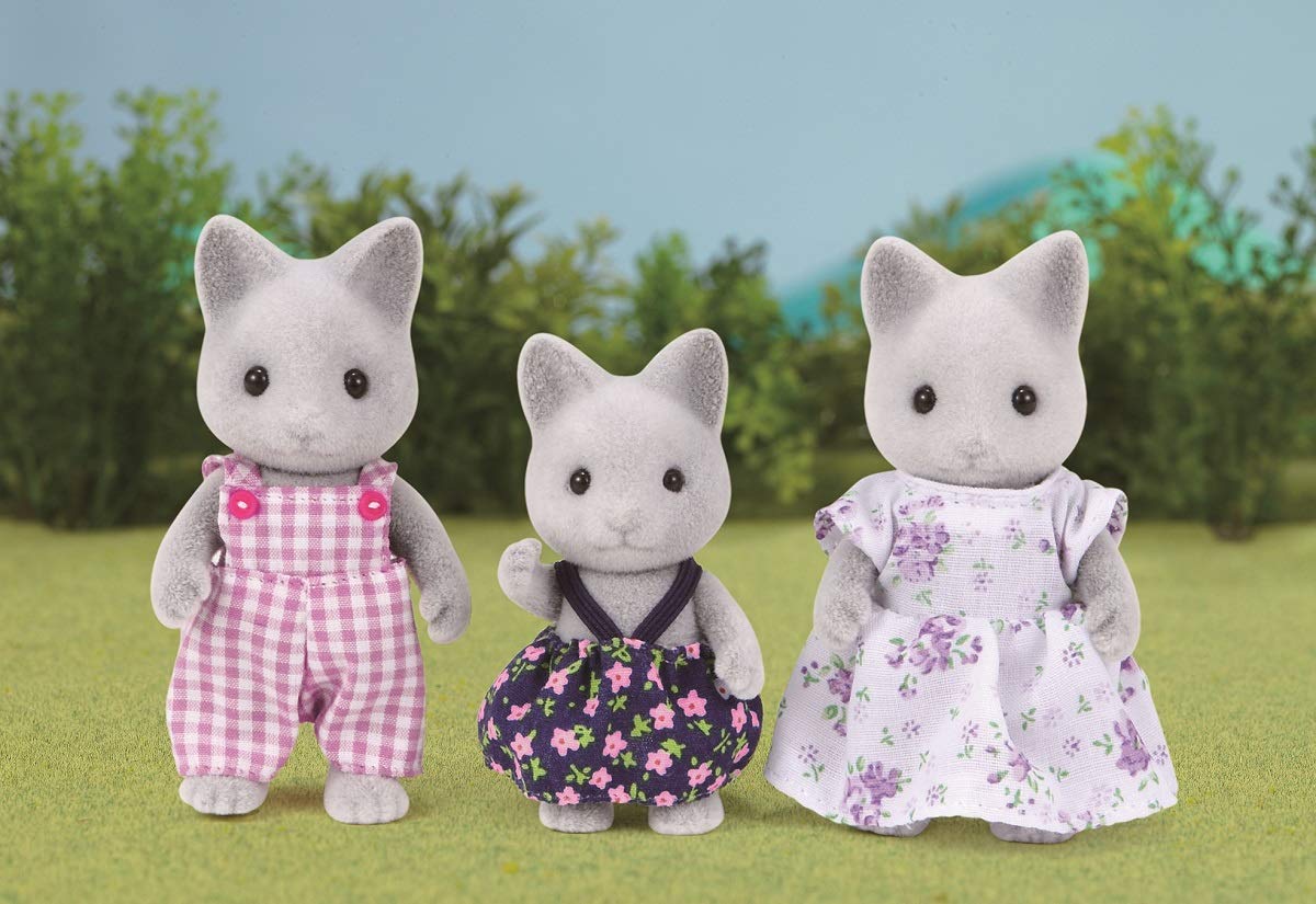 family cats　0507 Sylvanian Families - Grey Cat Family Toy : Amazon.co.uk: Toys & Games