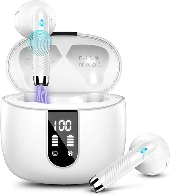 Bluetooth Kopfhörer, In Ear Kopfhörer Kabellos Bluetooth 5.3 Kabellose Kopfhörer mit 4 Mic, Neue ENC Noise Cancelling Wireless Earbuds 48H Tiefer Bass, IP7 Wasserdicht Ohrhörer LED-Anzeige USB-C